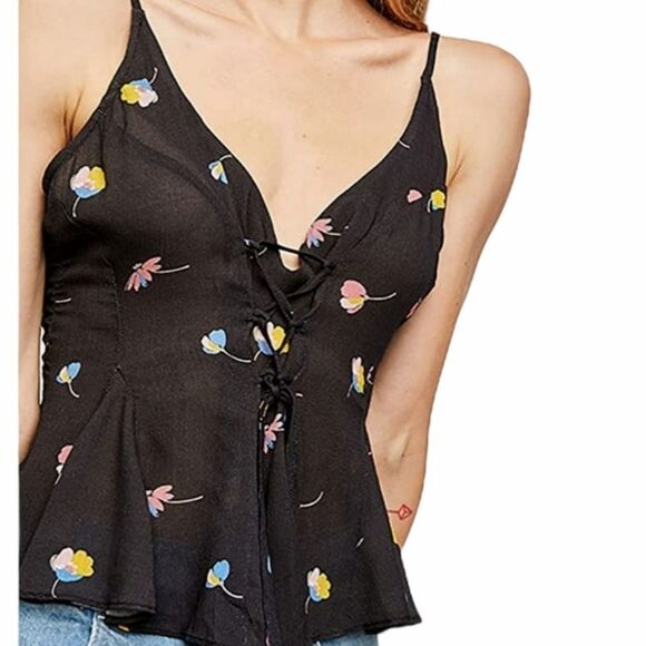 FREE PEOPLE Radea Printed Lace-up Camisole Size SMALL - Picture 4 of 11